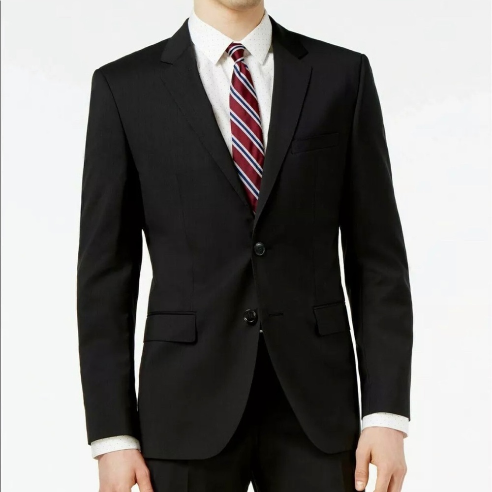 Hugo Boss Jeffrey Black Regular FIT Suit Jacket 44R Sport Coat Black NWT